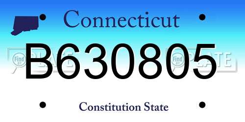 B630805 Connecticut License Plate