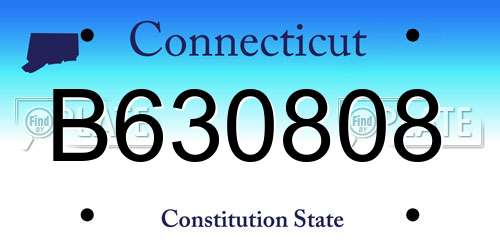 B630808 Connecticut License Plate