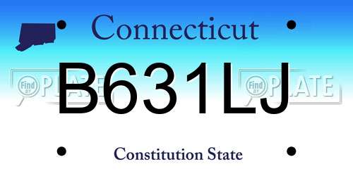 B631LJ Connecticut License Plate