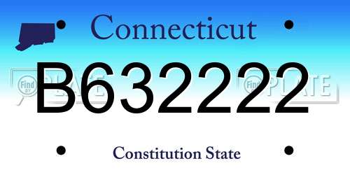 B632222 Connecticut License Plate