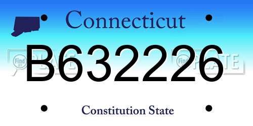 B632226 Connecticut License Plate