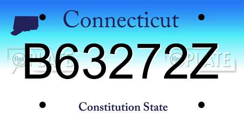 B63272Z Connecticut License Plate