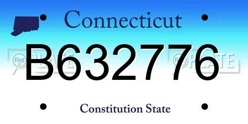 B632776 Connecticut License Plate
