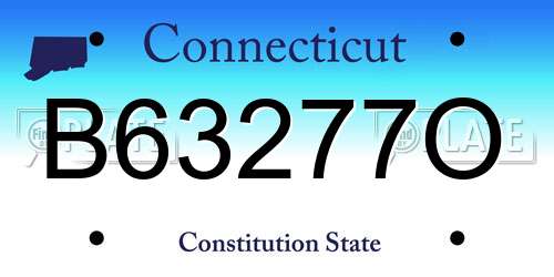 B63277O Connecticut License Plate