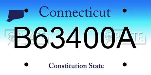B63400A Connecticut License Plate
