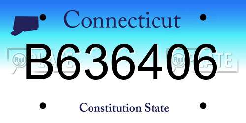 B636406 Connecticut License Plate