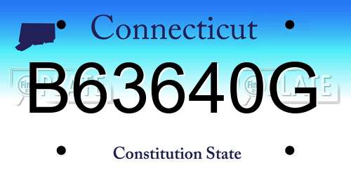 B63640G Connecticut License Plate