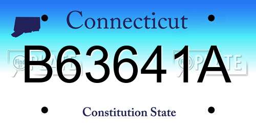 B63641A Connecticut License Plate