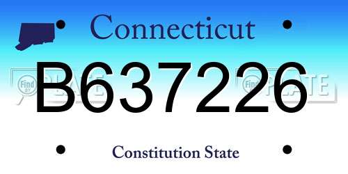 B637226 Connecticut License Plate