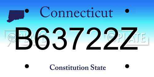 B63722Z Connecticut License Plate