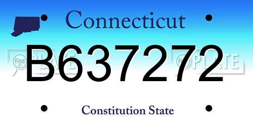 B637272 Connecticut License Plate
