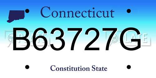 B63727G Connecticut License Plate