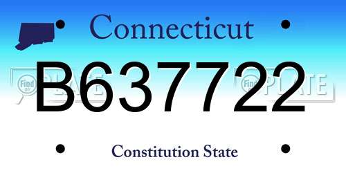 B637722 Connecticut License Plate