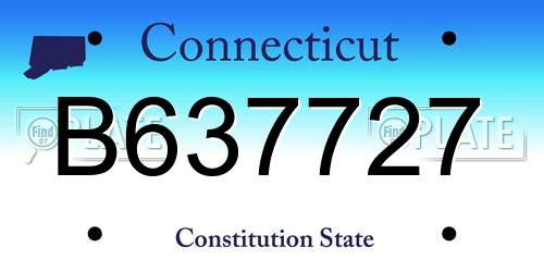 B637727 Connecticut License Plate