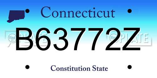 B63772Z Connecticut License Plate