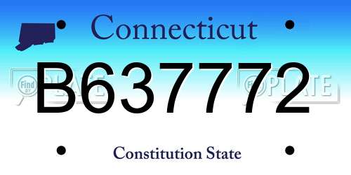 B637772 Connecticut License Plate