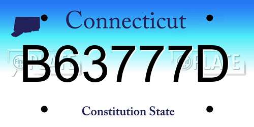 B63777D Connecticut License Plate