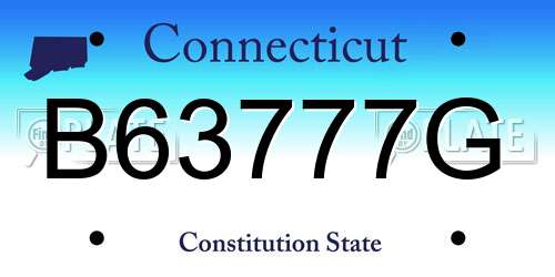 B63777G Connecticut License Plate