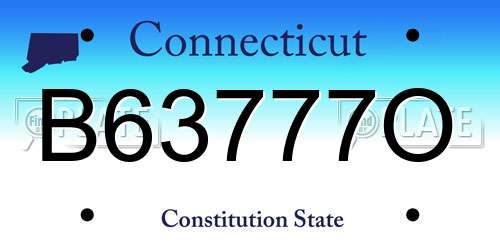 B63777O Connecticut License Plate