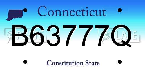 B63777Q Connecticut License Plate