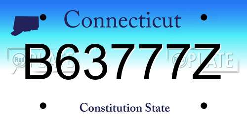 B63777Z Connecticut License Plate
