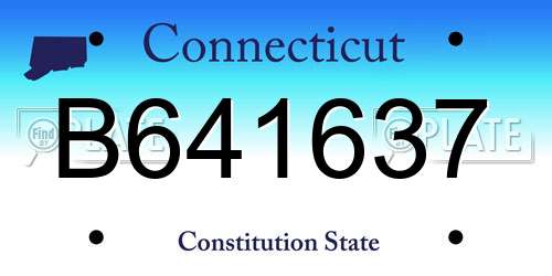 B641637 Connecticut License Plate