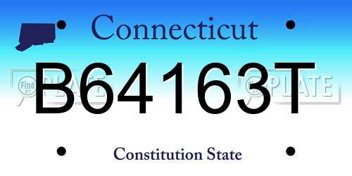 B64163T Connecticut License Plate
