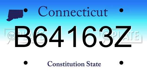 B64163Z Connecticut License Plate