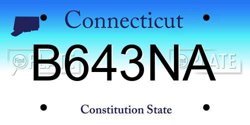 B643NA Connecticut License Plate