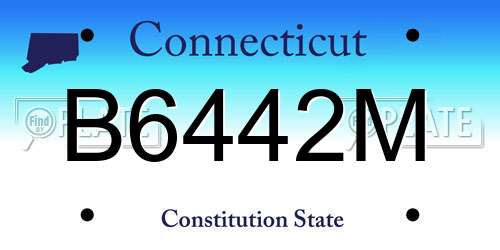 B6442M Connecticut License Plate