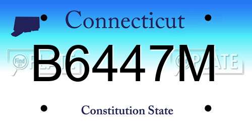 B6447M Connecticut License Plate