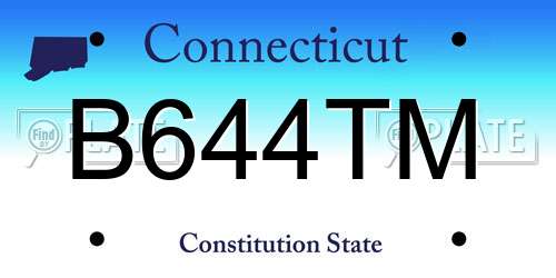 B644TM Connecticut License Plate