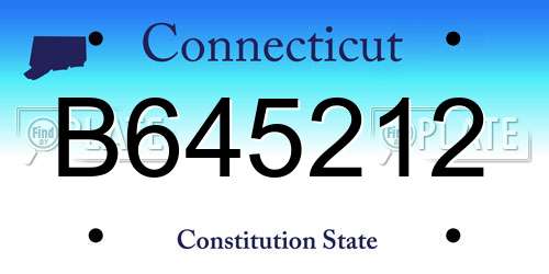 B645212 Connecticut License Plate