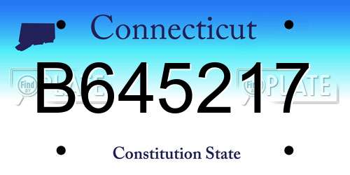 B645217 Connecticut License Plate