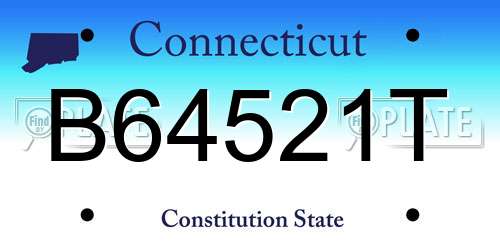 B64521T Connecticut License Plate