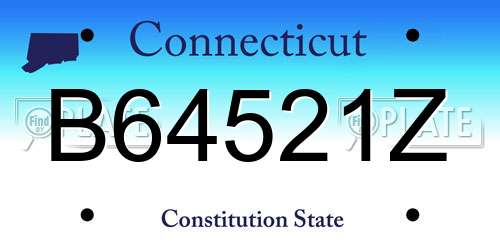 B64521Z Connecticut License Plate