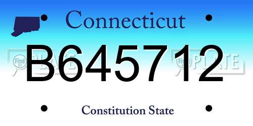 B645712 Connecticut License Plate
