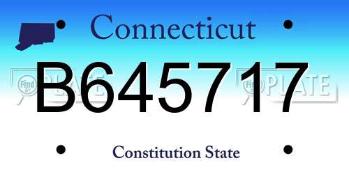 B645717 Connecticut License Plate