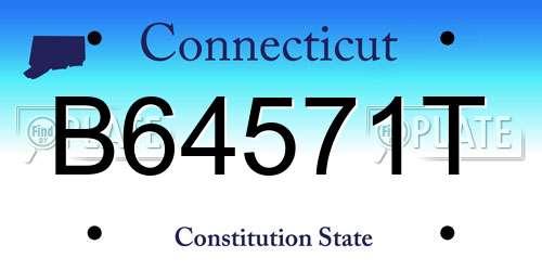 B64571T Connecticut License Plate