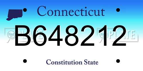 B648212 Connecticut License Plate
