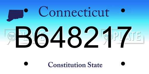 B648217 Connecticut License Plate