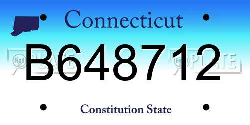 B648712 Connecticut License Plate