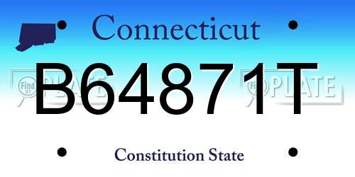 B64871T Connecticut License Plate