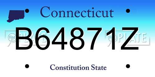B64871Z Connecticut License Plate