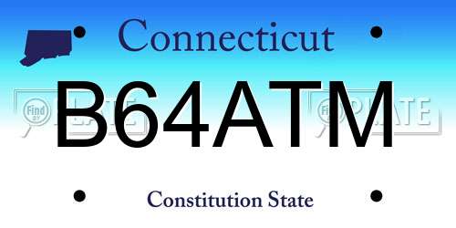 B64ATM Connecticut License Plate