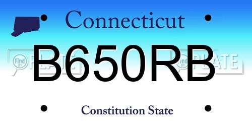 B650RB Connecticut License Plate
