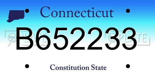 B652233 Connecticut License Plate