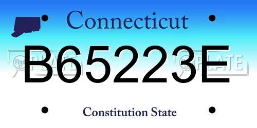 B65223E Connecticut License Plate
