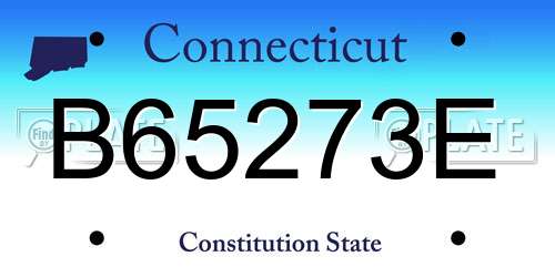 B65273E Connecticut License Plate