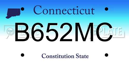 B652MC Connecticut License Plate